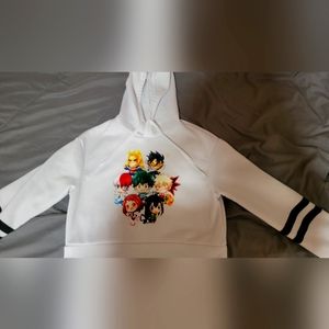 MHA hoodie, size small, white color
